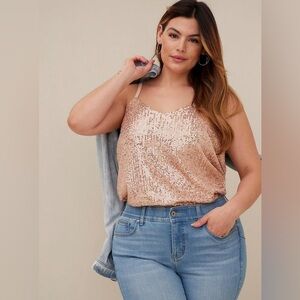Torrid Rise Gold Sequin Sophie Swing Cami